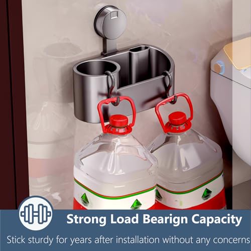 Image of 2 in 1 Toilet Brush and Holder Set,Hidden for Toilet Brush Set with 1 Crevice Cleaning Brush,Suction Cups Cleaning Caddy for Storage and Organization,Bathroom Cleaning Tools (2 Pack)