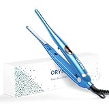 ORYNNE 3/10'' Small Pencil Flat Iron for Short Hair, Pixie Cut, Edges. 5s Ultra Fast Heat Up, 270℉-450℉ Adjustable Temperatures, Tourmaline Ceramic & Ionic Technology, Dual Voltage for Travel, Blue