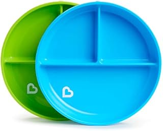 Munchkin Stay Put Divided Suction Plates, Blue/Green