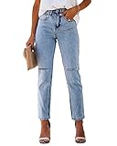 Lesore Womens Denim High Rise Ripped Distressed Stretchy Fall Winter Jeans Denims Jeans with Pockets