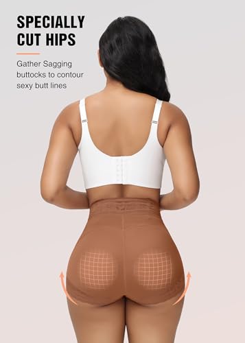 Image of SHAPSHE High-Waisted Shapewear Panties, Tummy Control & Butt Shaping | Double-Layer Compression | 4 Flexible Waist Stays | Silicone Waist & Leg Grips | Unpadded Butt Contour | Lace-Trimmed Legs