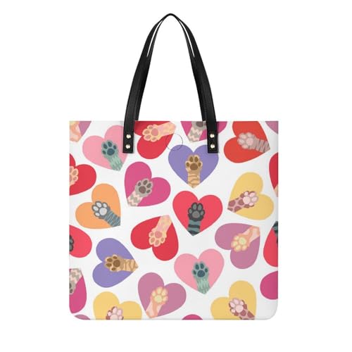 Sac shopping motif patte d'animal | Grand tote bag épaule 39x39cm