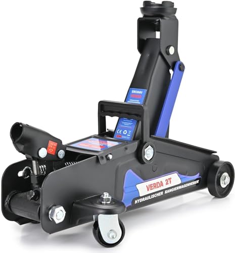 Wagenheber 2T, 130-330mm + Gummiauflage + Montagehandschuhe Profi Wohnmobil, Rangierwagenheber,...