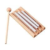 POPETPOP Xilófono Educativo de Percusión de 3 Tonos para Niños, Instrumento Musical Infantil Pequeño, Campana de Meditación para Aula y Juegos Educativos, Carcasa Segura y Duradera