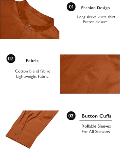 Image of Zombom Cotton Polyester Blend Solid Casual Regular Fit Mandarin /Chinese Collor Short Kurta Shirt for Men