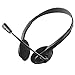 immagine 6Cuffie stereo con microfono incorporato e regolazione volume, cuffia con archetto regolabile, auricolari sovraurali, per computer Pc, Mac e Laptop, Doppio Jack, ideale per skype/videochiamate, Nero