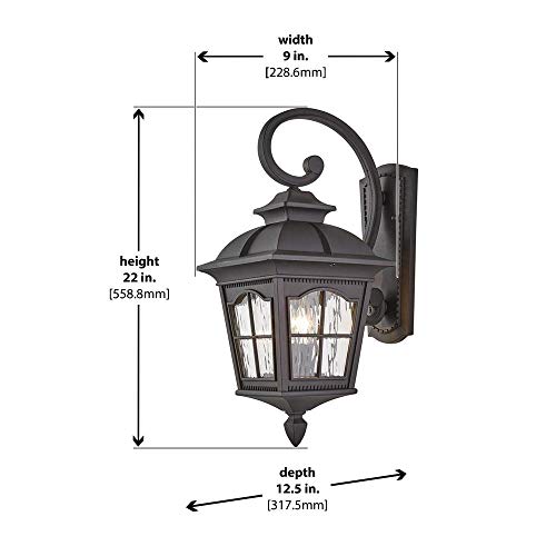 Square-2-Light-Black-Outdoor-Wall-Mount-Lantern-with-Clear-Water-Glass