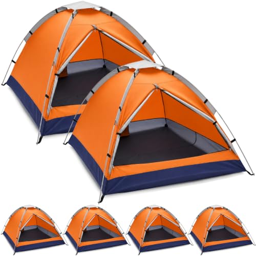 Woanger 6 Pack Bulk 2 Person Camping Tents for Homeless Lightweight Outdoor Tent with Rain Fly and Carrying Bag, Waterproof Windproof Setup Pop Up for