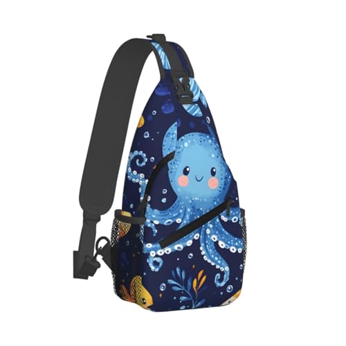 Bolso bandolera con diseño pulpo para hombre y mujer miniatura 2
