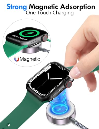 Image of 2Pack Multi Charging Cable Cord for Travel Essentials,Apple Watch Charger,iPhone Charger,[3-in-2] Type C /Lightning Cable Portable Designed for iWatch,iPhone 17-8,Galaxy S26-21,AirPods,iPad-1.8M Gray
