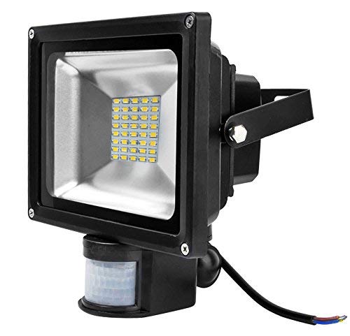 ALPHA DIMA Faretto LED Con Sensore Di Movimento 30W, IP65 Impermeabile, Bianco Caldo 3000K, Faretti Esterno Da Giardino Con Impostazioni Regolabili Di Tempo E Sensibilità - 4