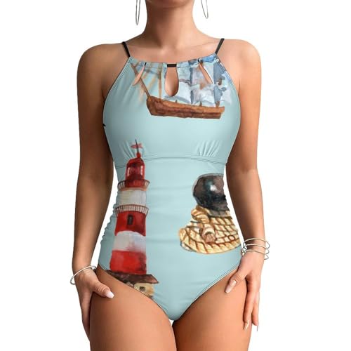 Maillots de bain une pièce femme gainant monokini de plage avec effet ventre plat