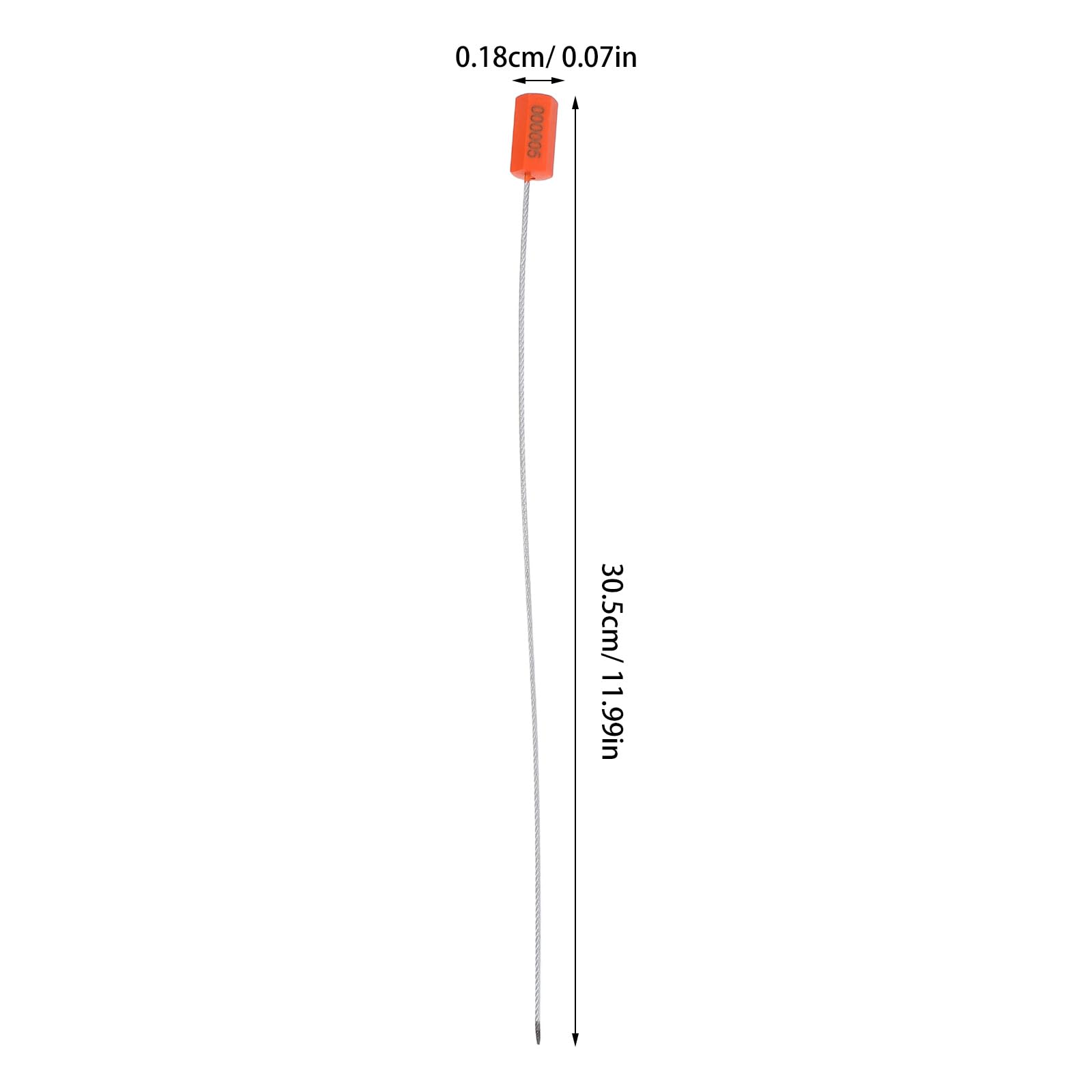 BESTYASH Sigilli di Sicurezza in Acciaio Numerati 1,8x305mm Etichetta Arancione, Set da 100 Pezzi, Sigilli Antimanomissione per Spedizioni, Container e Trasporto Camion, Guarnizioni