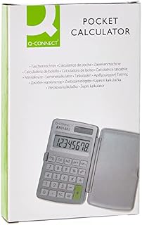 Q Connect 8-Digit Pocket Calculator,Grey, White