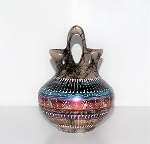 Colorful Quality Hand Etched Horse Hair Decorative Navajo Wedding Vase #TOP1