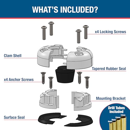 SEAVIEW | Retro Fit Cable Gland | Marine Grade Waterproof Cable Pass Through Cable Seal | CG30PG2 - Grey Plastic