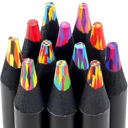 Stocking Stuffers Kids Teen Girls,12 Rainbow Colored Pencils Christmas Gifts Grandkids,Art Supplies Kids 6-8 10 9-12 Tween Teen Girl Gifts Trendy Stuff,Arts Crafts Girl Ages 8-12 Cute Cool Fun Drawing