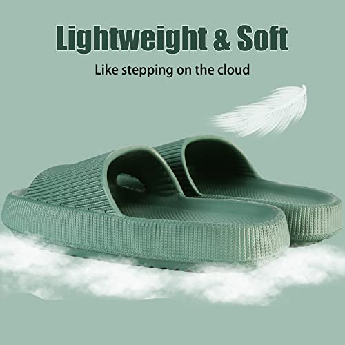 Image of rosyclo Cloud Slippers for Women and Men, Pillow House Slippers Shower Shoes Indoor Slides Bathroom Sandals, Ultimate Comfort, Lightweight, Thick Sole, Non-Slip, Easy to Clean