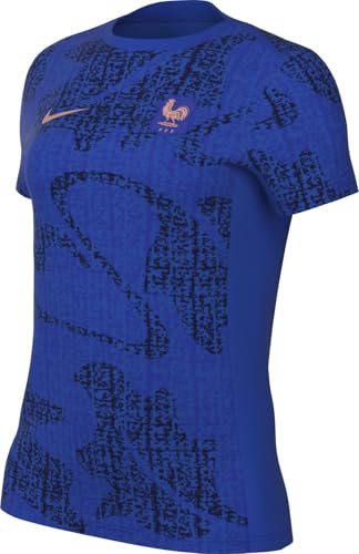 Haut de football FFF Academy Pro Nike Dri-FIT femme maillot de sport pré-match manches courtes