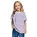 Girls Color Block Short Sleeve T-Shirts Casual Striped Boys Summer Tops Loose Crewneck Basic Tees for Kids 3-14 Years