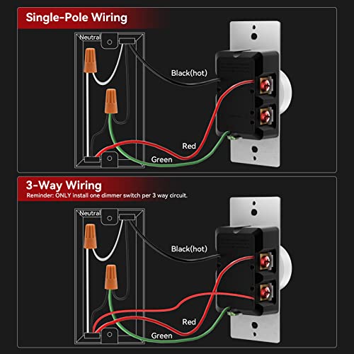 Image of AIDA Digital Light Toggle Dimmer Switch for Dimmable LED, CFL & Incandescent Bulbs, Single Pole /3-Way, Screwless Wall Plate Included, UL Listed, No Neutral Wire, 10 Pack