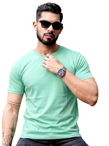 Image of RodZen 100% Pure Cotton Round Neck Regular Fit Plain Solid Half Sleeve T-Shirt Combo for Men & Boys (Pack of 2,3,4 Available in Size S to 2XL)