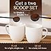 Orblue Premium Coffee Scoop Set - 1 Tbsp (15ml) & 2 Tbsp (30ml) Measuring Tablespoon - Stainless Steel Coffee Measuring Spoon and Scooper with Long Handles - Pack of 2 Black