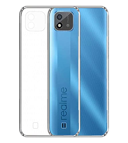 Image of Soft Flexible Silicone Back Cover (Realme C20 / Realme C11 2021, Transparent Case + Screen Guard)