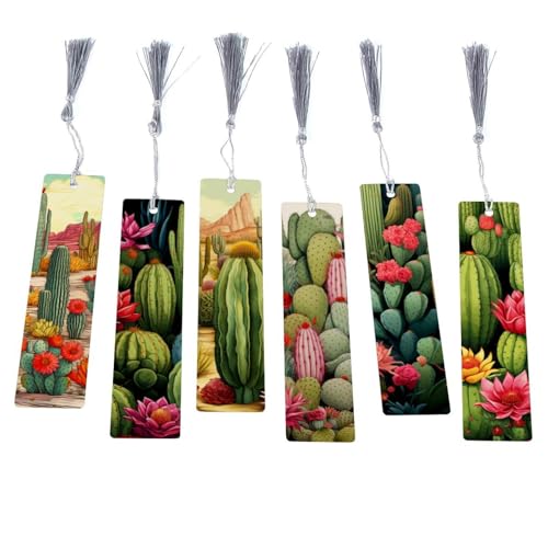 Marque-page cactus en lot de 6 pour amateurs de lecture