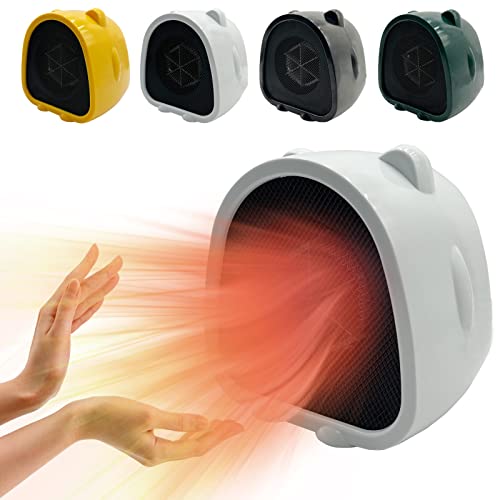 Calefactor Cerámico,Calentadores Bajo Consumo Pequeños 500W,Calentador de ventilador Calentamiento Rápido de 3s,Calentadores eléctricos para Dormitorio, Oficina (Blanco) Cover