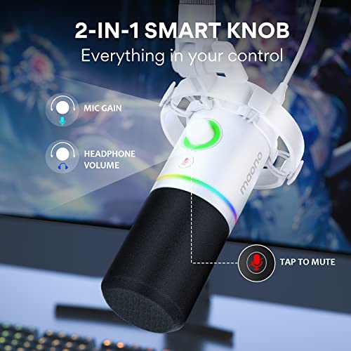 Maono Xlr/Usb Podcast Microphone, Pc Dynamic Microphone For Recording, Streaming, Gaming & Voice-Over, Metal Mic With Software, Tap-To-Mute, Headphone Jack, Gain Knob & Volume Control-Pd200X (White) #TOP3