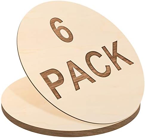 6 Pieces Round Wood Circles Unfinished Wood Slices Cutout for Craft Door Hanger, Pyrography, and Painting (15 Inch)