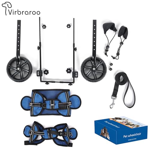 Pvirbravoo Dlm-01 Hunderollstuhl für kleine Hunde, verbesserte All-Terrain-Reifen, verstellbarer Hunderollstuhl, reflektierendes Sicherheitsdesign für behinderte oder verletzte kleine Hunde