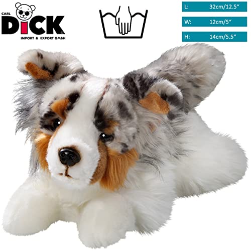 Carl Dick Australischer Schäferhund liegend, Hund, Plüschtier, Kuscheltier ca. 30cm 3477