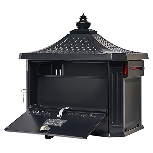 Gibraltar Mailboxes Hamilton Large Capacity Cast Aluminum Black, Post-Mount Mailbox, Hm200B00 #TOP2