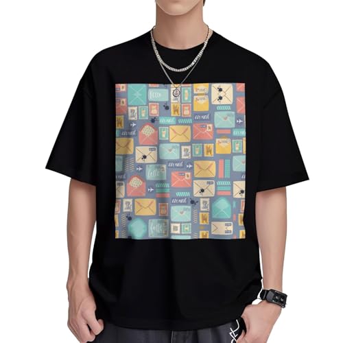 T-shirt pour homme imprimé papeterie idéal pour les terrasses d'été