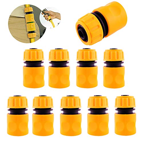 mengger Manguera Conector Grifos rápido 1/2 Ajuste a presión jardín con Final y riego Tubo Agua Lavado Coche Junta Especial 10 Piezas Conector Manguera