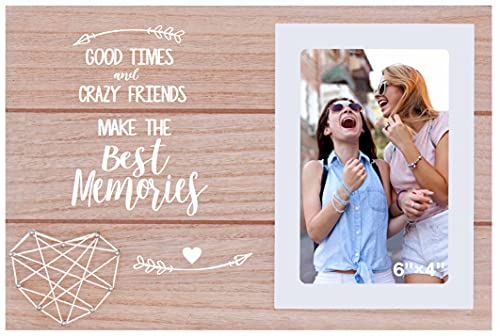 Picture Frame For Women,Her,Friends,Her,Soul Sister,Bff,Besties - Good Times And Crazy Friends Make The Best Memories - Best Friend Photo Frame Gift - Long Distance Friendship Gift- Birthday Christmas Present #TOP18