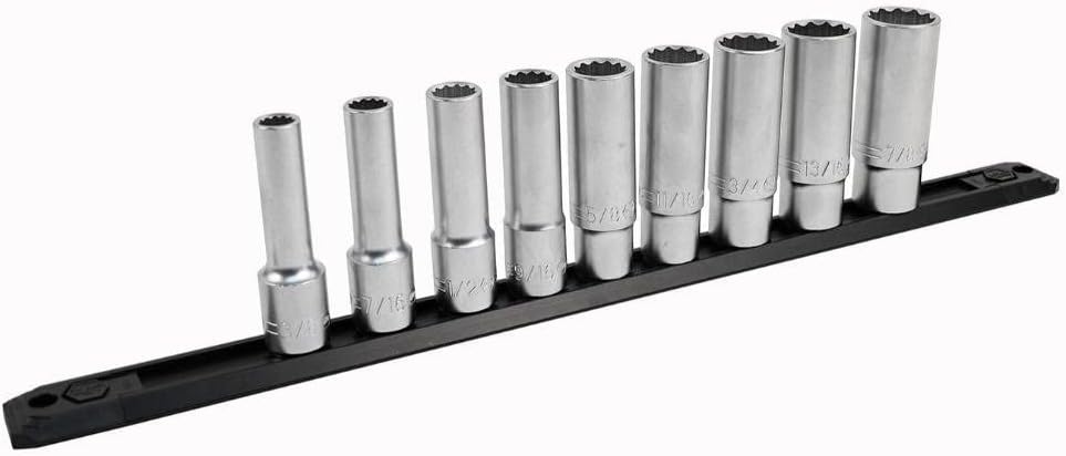 1/2" Drive Deep Inch Socket Set, 19 Piece