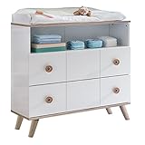 Ist Montage erforderlich: Ja Wimex B01305 Wickelkommode, Holz, alpinweiß / absätze eiche sägerau nachbildung, 75 x 91 x 93 cm