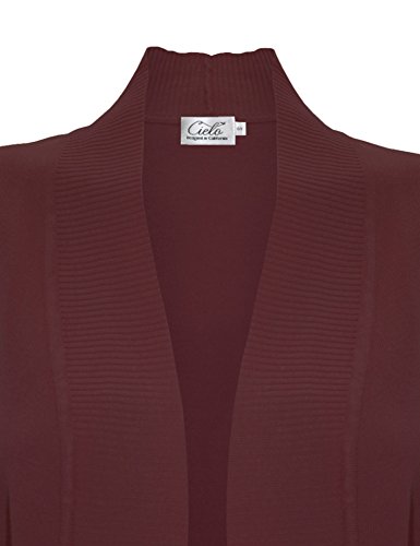 Image of Cielo Women's Solid Basic Open Front Pockets Knit Sweater Cardigan