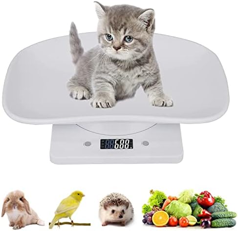 BIGNADO Digital Puppy Scale Small Pet Scale for Puppies High Precision Wiggle-Proof Multi-Function Electronic Kitten Scales Weigh Rabbit or Puppy Mini Gram Weight for Newborn Pets, 11.6''*7.3''