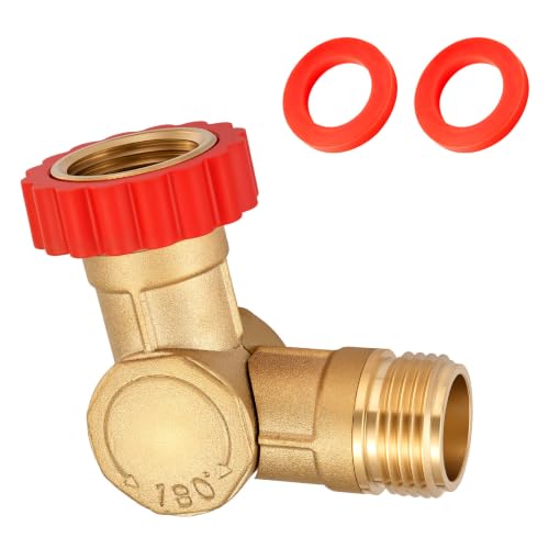 LitartPRO High-Flow Adjustable 180 & 360 Swivel Connector Lead-Free Brass Hose Adapter Anti-Kink Design 1 Pack