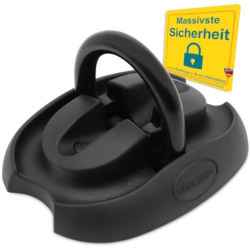 KOHLBURG Sicherheits- Bodenanker & Wandanker mit höchster Sicherheitsstufe 15 – Anker für Motorrad Scooter E-Bike & Fahrrad mit 14mm Spezialstahl Bügel – Fahrradschloss Wand & Boden in Keller & Garage