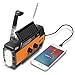 Efluky Solar Radio AM/FM/NOAA Kurbelradio Tragbar USB Wiederaufladbar Notfallradio mit 4000mAh Power Bank, Led Taschenlampe, SOS Alarm und Leselicht für Camping, Survival, Reisen, Notfall (Orange)