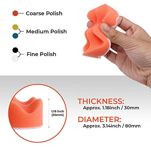 Canopus Buffing Pads, Polishing Pad Kit, Buffer For Car Detailing, Polishing Wheel For Drill, Car Polishers And Buffers Kit For Sanding, Polishing, Waxing & Sealing Glaze, 3 Inch, 11 Pieces #TOP2