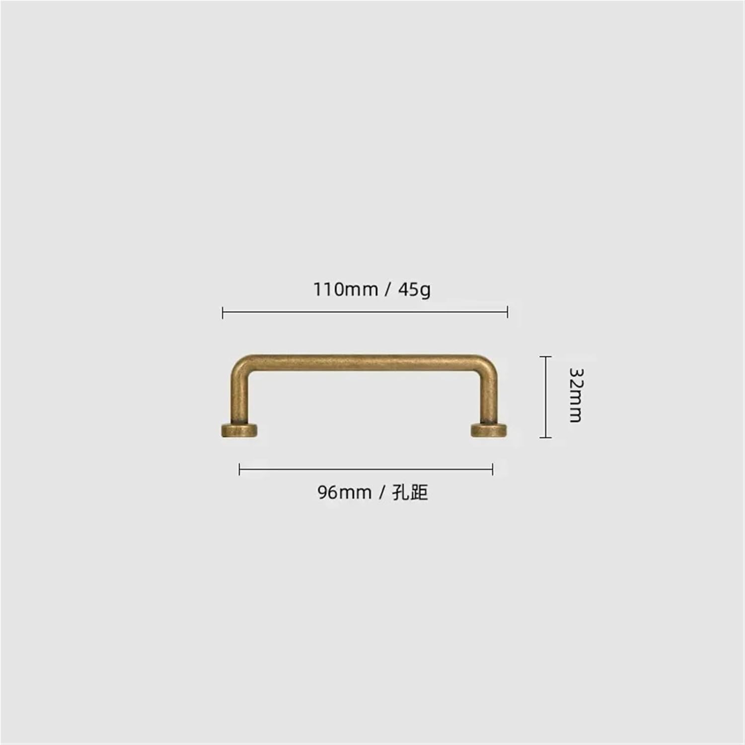 Antique Brass Cabinet Pulls Furniture Door Handles with Backplate Champagne Bronze Drawer Pulls 6Pcs(RB-96mm)