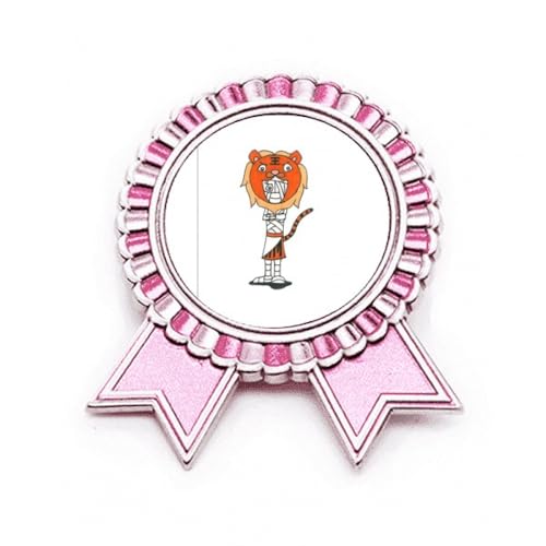Broche chapeau de tigre égyptien rose en métal taille M aux finitions artistiques minutieuses