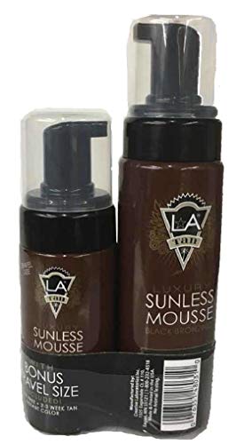 LA Tan Luxury Sunless Mousse Black Bronzer 7 oz. With Free 2.5 oz Travel Size
