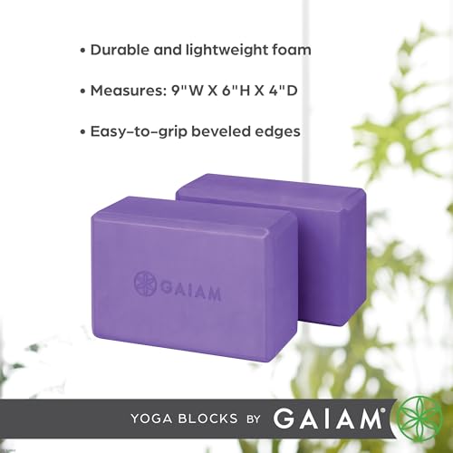 image for Gaiam Yoga Block - Supportive Latex-Free Eva Foam - Soft Non-Slip Surf